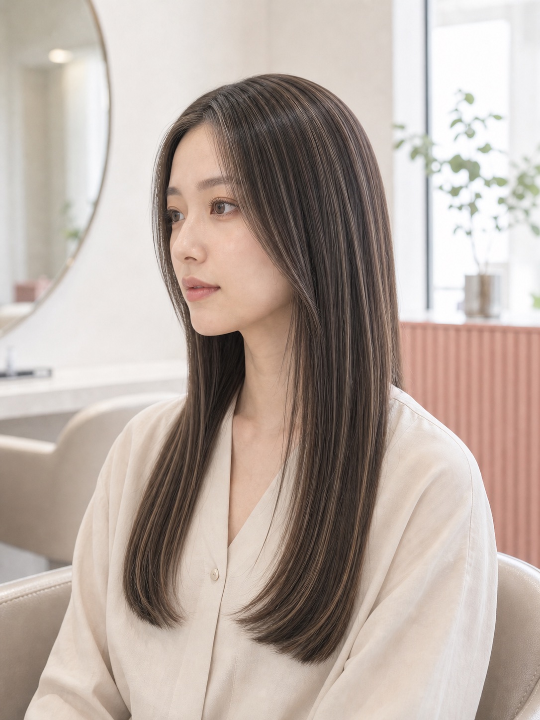 sleek straightのヘアスタイル